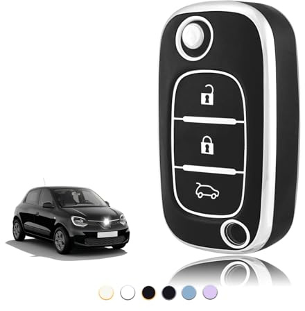 TOOMUME Schlüsselhülle TPU, Autoschlüssel Hülle Passt für Renault Trafic 3 Twingo 3/2 Megane 4 Clio 5 Captur Kangoo Modus Smart Forfour Fortwo, Schlüsselcover Schutz Schlüsselgehäuse - Flip Key