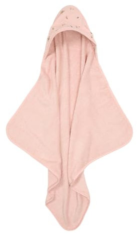 Little Dutch Kapuzenhandtuch Baby Handtuch mit Kapuze Frottee (75x75 cm) rosa - Fairy Garden
