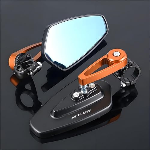 FVFZNGHHCK Espejos Retrovisores Motocicleta Para Y&amaha MT03 MT 03, Montaje En El Extremo Del Manillar