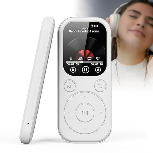 BT MP3 Player with 32/64/128GB Expandable Memory, HiFi Lossless Sound Portable Music Player | 7H Playback | FM Radio/E-Book Reader | Supports 6 Languages | Sports & Student,32GB