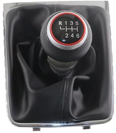 Palanca Velocidad Coche para VW para Passat para B7 para CC 2011-2015 Pomo Cambio Marchas Funda Cuero Manija Caja Cambios Palanca Cambios 6 Velocidades Pomo Palanca(Type 6)
