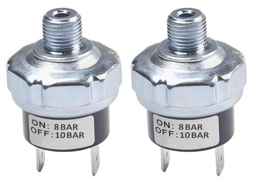 LKRXW 2 Pezzi Interruttore di Controllo Pressione per Pompa Aria 8-10 Bar | Pressostato Valvola di Controllo Compressore d'aria 1/8 NPT Pressostati Compressori Dell'interruttore Automatico