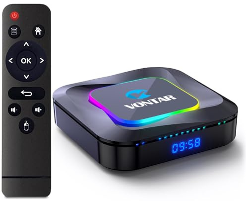 CHROX Android 13.0 TV Box, VONTAR R3 Smart TV Box RK3528 Quad-Core 64-Bit ARM Cortex-A53 Support 4K 2.4/5.0Ghz Wifi BT4.0 100/1000M HDMI 2.0 H.265 Set Top Box,2GB+16GB