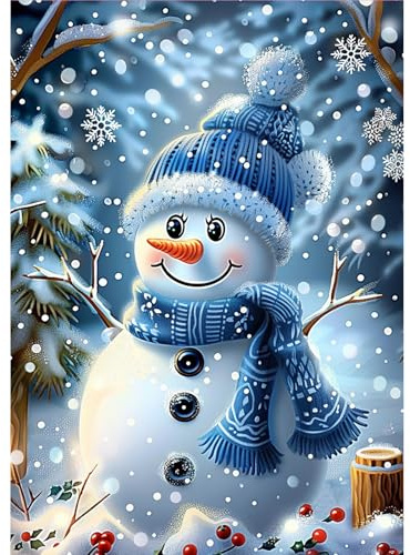 MOGTAA Weihnachten Diamond Painting Erwachsene Schneemann, 5D Winter Diamant Painting Bilder Erwachsene Anfänger, DIY Full Drill Diamant Malerei Bilder für Home Wand Dekor 30x40cm