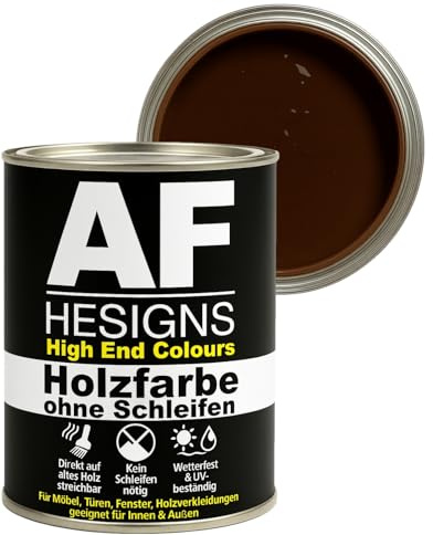 Alex Flittner Designs Möbelfarbe ohne Schleifen Walnut Glow - seidenmatt | Kein Schleifen nötig - Direkte Anwendung auf alten Anstrichen, Holz, MDF oder lackierten Oberflächen - spart Zeit & Arbeit.