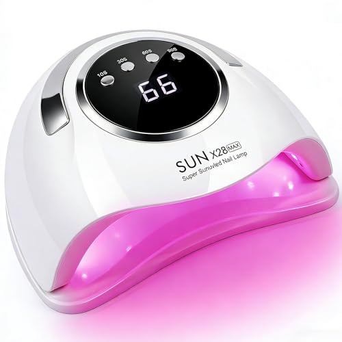 500W professionelle UV-LED-Nagellampe mit 90 LEDs – Intelligenter Sensor und 4 Timer für schnelles Aushärten von Gel-Nagellack – Nageltrockner in Salonqualität für den privaten
