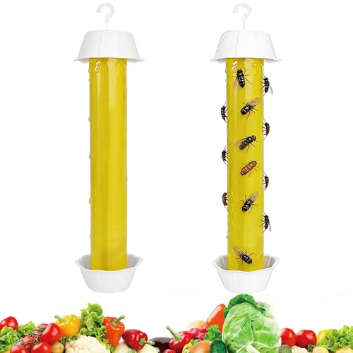 panemy Fruchtfliegenfalle, Fliegenfalle Fruchtfliegenfalle, Fruchtfliegenfallen geeignet für den Innen- und Außenbereich, mit Klebestreifen, ideal für Bauernhöfe, Küchen und Wohnzimmer