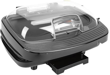 Luocute Máquina para Hacer Hamburguesas para Desayuno, Máquina para Asar Carnes de Doble Capa de 1000 W con Superficie Antiadherente y Caja de Filtro de Aceite, para Cocinar de Manera (Enchufe de la