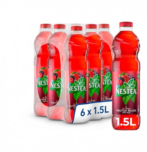 NESTEA - Frutos Rojos 1,5L x 6 Botellas | Té Refrescante con Extracto Natural | Bebida Baja en Calorías | Sabor Tropical y Equilibrado | Ideal para Tomar Muy Frío