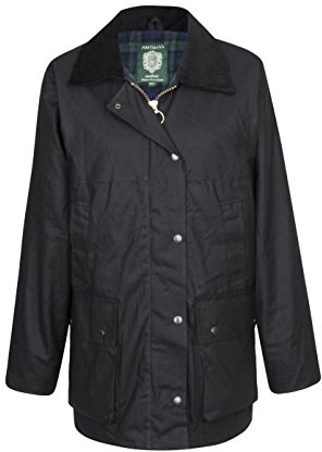 Portmann Womens Ladies Premium Quality Padded Wax Jacket Made in UK (S, Black)
