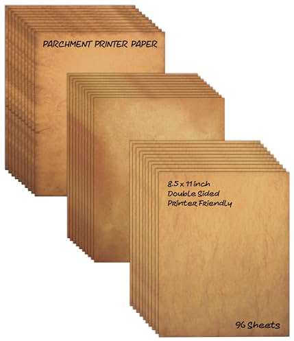 Better Office Products Aged Paper, 96 Sheets of Antique Looking Old Fashion Faux Parchment Paper, Letter Size 8.5 x 11 inch, Double Sided Printing Paper, Vintage Old Fashioned Faux Parchment Paper