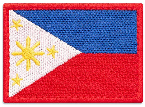 Aufnäher mit Länderflagge der Philippinen, Nationalemblem, bestickt, zum Aufbügeln (7,1 x 5,1 cm)