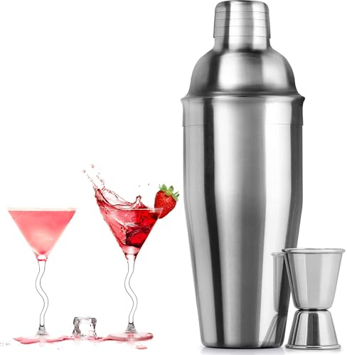 26 once 750 ml, shaker per accessori Shaker per Cocktail in acciaio inossidabile Colino da barman integrato con misurini 15/30 ml Set di bevande