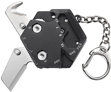 Multifunktionales Mini-Sechskantwerkzeug, Werkzeug-Schraubendreher-Set, Edelstahl-Klapptaschenmesser Schlüsselanhänger