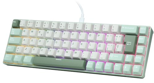 RK ROYAL KLUDGE C68 ES Teclado mecánico para juegos con HE, interruptores magnéticos 65%, teclado RGB con cable, gatillo rápido, tasa de sondeo de 8K, controlador web pro para Mac y Win,QWERTY Español
