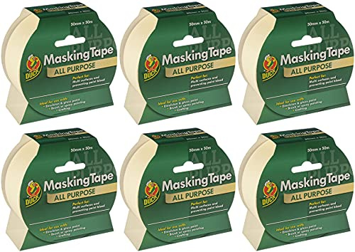 Duck Tape 260196.6 Allzweck-Kreppband, 50 mm x 50 m, 6 Stück, Beige