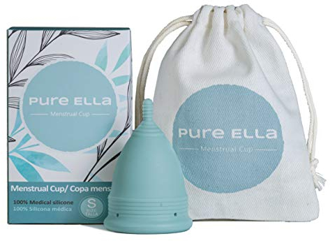 Pure Ella Menstruationstasse - Medizinische & BPA-freie Silikon-Periodentasse - 12 Stunden tragen - Umweltfreundlich & Hypoallergen Damenhygiene - Größen XS, S, L (XS)