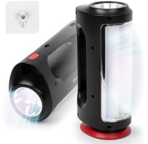 Duronic Emergency Torch RL13, Rechargeable Flashlight Lantern with Bright LED Bulbs, Handheld / Freestanding / Wall Mountable – Lamp 65 Lumens – Torch 240 Lumens
