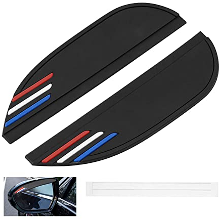 Couverture de Pluie de Rétroviseur de Voiture, GEBAUM 2 pcs Housse de Pluie pour Rétroviseur Avec Bande Adhésive, Couverture de Miroir pour Voiture pour la Plupart des Voitures et Véhicules