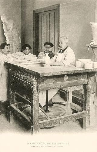 Potters Wheel at Sevres Factory - Vintage Image
