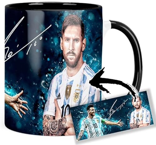 Messi B Tasse Innen & Henkel Schwarz Keramikbecher Mug