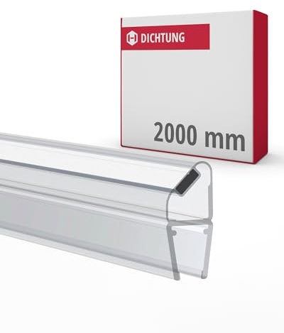 Gedotec Junta magnética de ducha, 180°, 2 m, PVC, transparente, repelente al agua, junta de repuesto para puertas de ducha