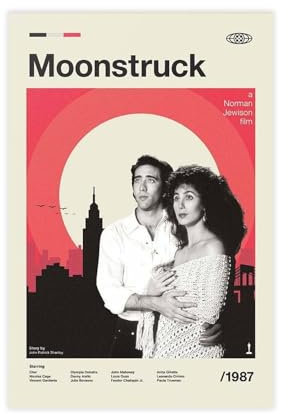 EYEZER Romantische Komödie Moonstruck Leinwand-Poster, Wandkunst, Dekordruck, Bild Gemälde für Wohnzimmer, Schlafzimmer, Dekoration, ungerahmt, 50 x 75 cm