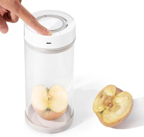 Minidiva Recipiente inteligente de almacenamiento al vacío, detección automática y bomba, visualización de fecha, recipientes herméticos para alimentos, tarros de almacenamiento de café, 1350ml