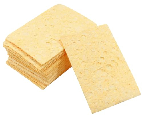 Waziaqoc 30PCS Soldering Sponge, Soldering Iron Cleaning Sponge Solder Tip Cleaning Sponge for Workbench and Workshop, 55mmx37mm