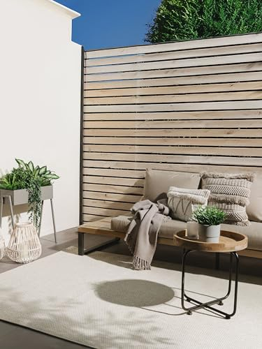 benuta Basic In- & Outdoor Teppich Iowa - Creme 80x150 cm - Boho Jute-Look - Wetterfest & UV-beständig für Balkon, Terrasse, Garten, Küchenteppich & Wohnzimmerteppich - Strapazierfähig & Robust