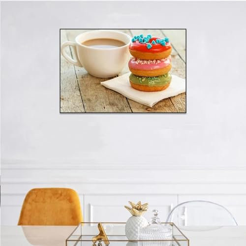 ICOMPY Ristorante opere d'arte ciambelle cibo poster e stampe quadri dipinti su tela per cucina decorazione artistica da parete 12x22 pollici (30x55 cm) senza cornice