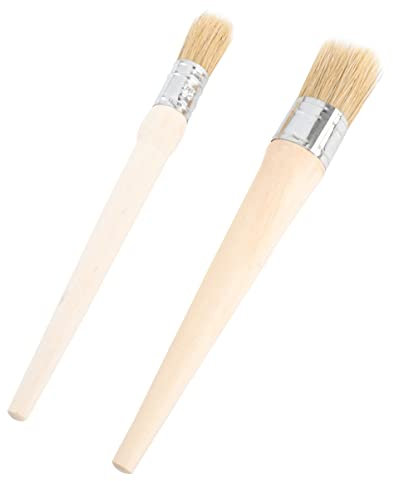 Gogogmee 2stücke Runder Pinsel Mit Langem Griff Professionelle Malerpinsel Für Möbel Schablonen Folk Art Und Heimdekoration Für Präzise Arbeiten Und Schwer Erreichbare Stellen