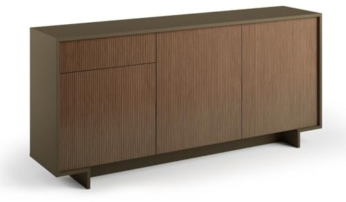 Aparador elegante color bronce oscuro con 3 puertas y 1 cajón 78 x 170 x 42 cm