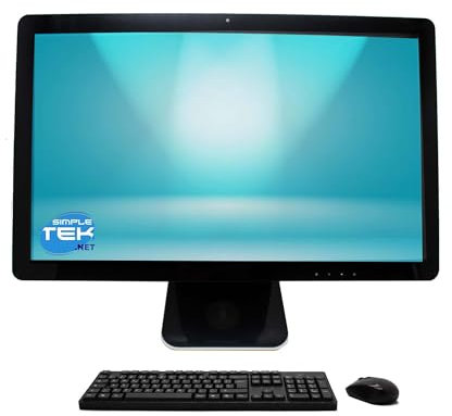 SIMPLETEK All in One PC 23 Full HD i3 4GB 120GB Windows 10 Pro AiO | With Webcam and Built-in Speakers | HDMI and Wireless Mouse and Keyboard Kit (Refurbished)