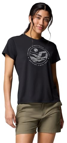 Columbia T-shirt Sloan Ridge Graphic SS, technologie Omni-Wick, gestion de l'humidité, conception prête pour l'aventure, tissu durable - Femmes
