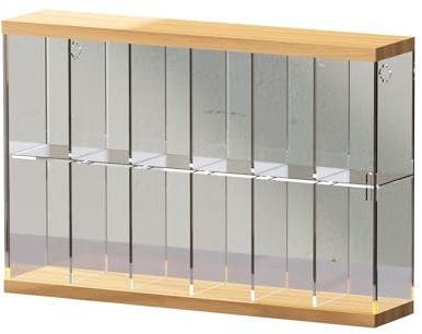 YFWOKSL Vitrine, Vitrine, Ausstellungsregal für Figuren und Sammlungen, Moderne Glasvitrine, Arbeitsplattenvitrine für Sammlerstücke, Actionfiguren (Größe: 2 Ebenen)