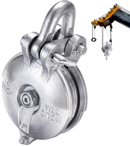 Zonon Yarding Block with Shackle and Pin, Snatch Block Pulley Wire Rope Cable Pulley 1.5, 3, 4.5 and 6 Ton Capacity(3 Ton - 4 Sheave)