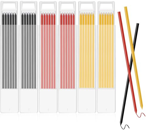 SHCHING 36PCS Pencil Lead Refills for Tracer/Pica, 2.8mm Solid Pencil Refill, Deep Hole Pencil Refill Replacement for Woodwork Construction Building Marking Scribe Tools