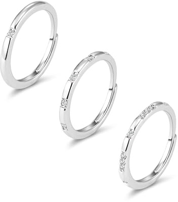 ALEXCRAFT Ringe Set mit Zirkonia für Damen Mehrlagige Layer Stapelbar Ringe
