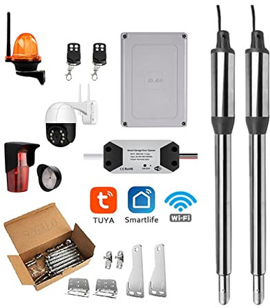 Apriporta Elettrico, Controllo Wifi Attuatore Lineare Elettrico Motore 300kgs Motore Automatico Apri Cancello Battente App Opzionale for La Sicurezza Domestica/Fattoria/Garage/Affari ,per cancello(Tuy