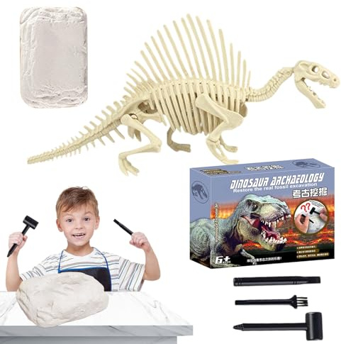 Jubilofex Dinosaurier-Fossilien-Ausgrabungsset, Dinosaurier-Skelett, wissenschaftliches Lernspiel für wissenschaftliches Lernspiel für praktische Erkundung und spielerisches Lernen