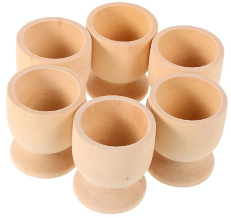 JECOMPRIS 6pièces Porte Œufs De Poule Plateau à Œufs Bois De Comptoir Décoratifs Bois Coquetiers
