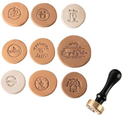 Personalisierter Keramikstempel aus Messing, Töpferstempel für Ton | Benutzerdefinierter Messing-Stempel für Polymerton. Inklusive Buchstabenformen. Einzigartiges Geschenk für Töpfer & Künstler