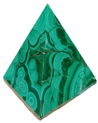 1 x grön malakitpyramid (200–300 g), grön kvartskristall