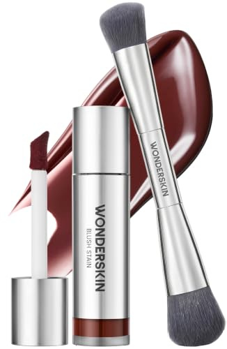 Wonderskin Beauty Essentials Set, Liquid Blush Stain in Toasty and Dual-Ended Blush & Contour Brush