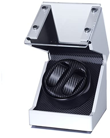 Raoul U. Braun Uhrenbeweger Futura | viele Modelle für 2-8 Uhren | Carbon-Optik Schwarz & Weiß | leiser Motor