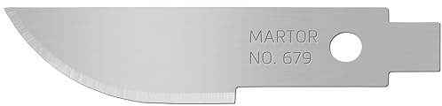 MARTOR 10x Lame convexe 22 mm, acier, affûtage bilatéral | Double facette, affûtage bilatéral, dans distributeur, pour scalpel & couteau graphique, artisanat, No 679.50