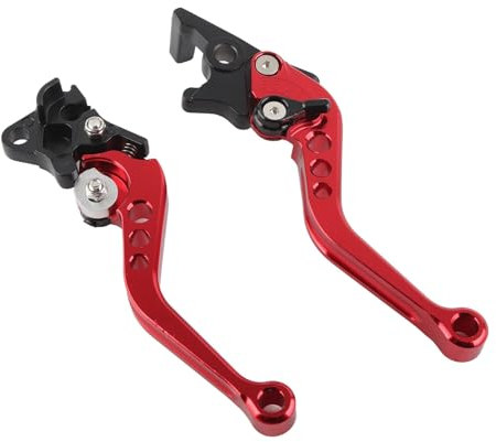 Keenso 1 par de 7/8 Palancas de Freno y Embrague, Palanca de Freno para GY6 y CG125(Rojo) manetas de freno para moto de cross
