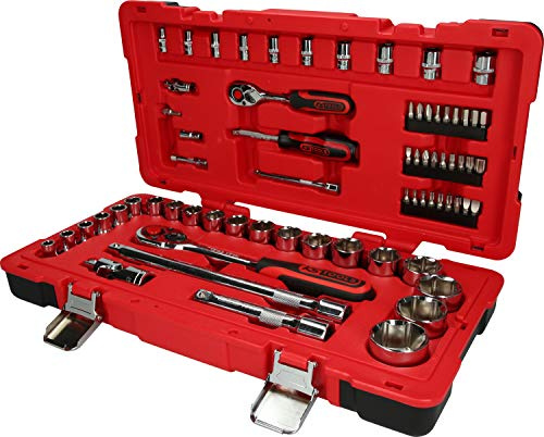 KS Tools 958.0668 1/4+1/2 Juego de llaves de vaso CHROMEplus 68 pzs