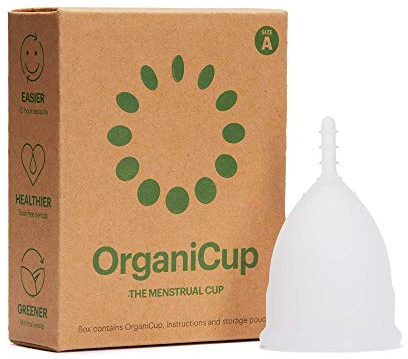 OrganiCup Menstruationstasse - Größe A/Klein - Gewinner des AllergyAwards 2019 - FDA-zugelassen - Weiches, flexibles, wiederverwendbares medizinisches Silikon…